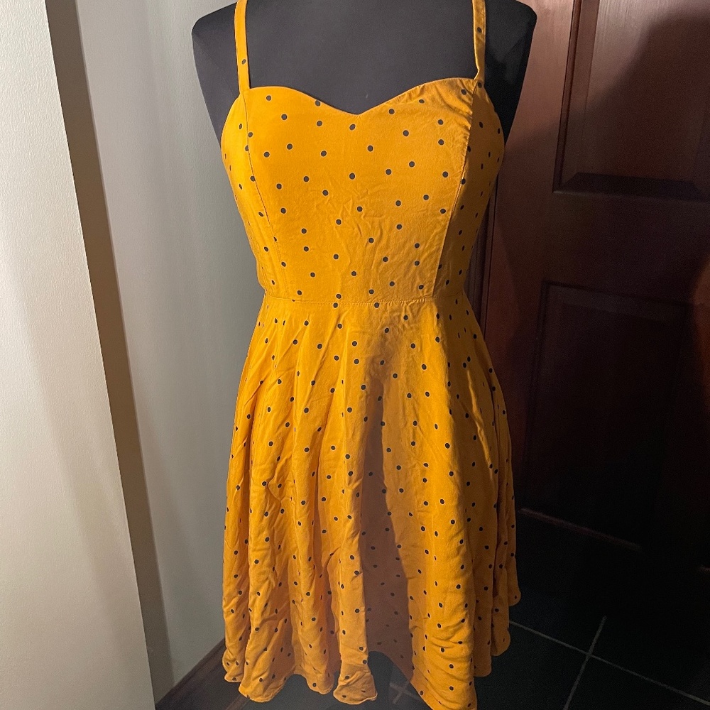 Brown Black polka dot dress